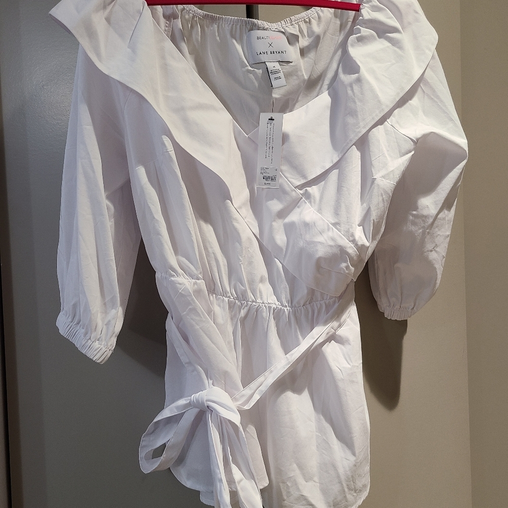 NWT Lane Bryant White Dress Top